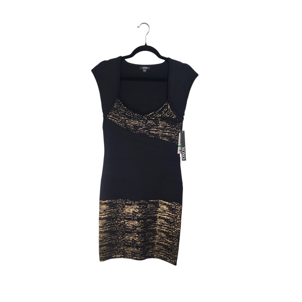 XOXO‎ Bandage Dress Women Large Black Gold NWT